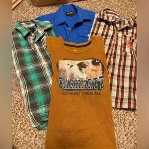 Carhartt Brown Graphic long sleeve shirt with other button up shirts